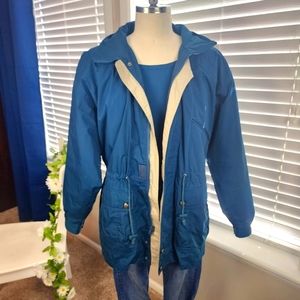 American Weekend Blue Coat With Inner Liner And Hood Sz Medium